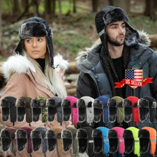 Soft Fur Winter Trapper Hat Ski Trooper Aviator Cap Warm Earflap