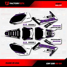 Black & Purple Shift Racing Graphics kit fits Honda Crf250 06-09 Crf 250 Decals