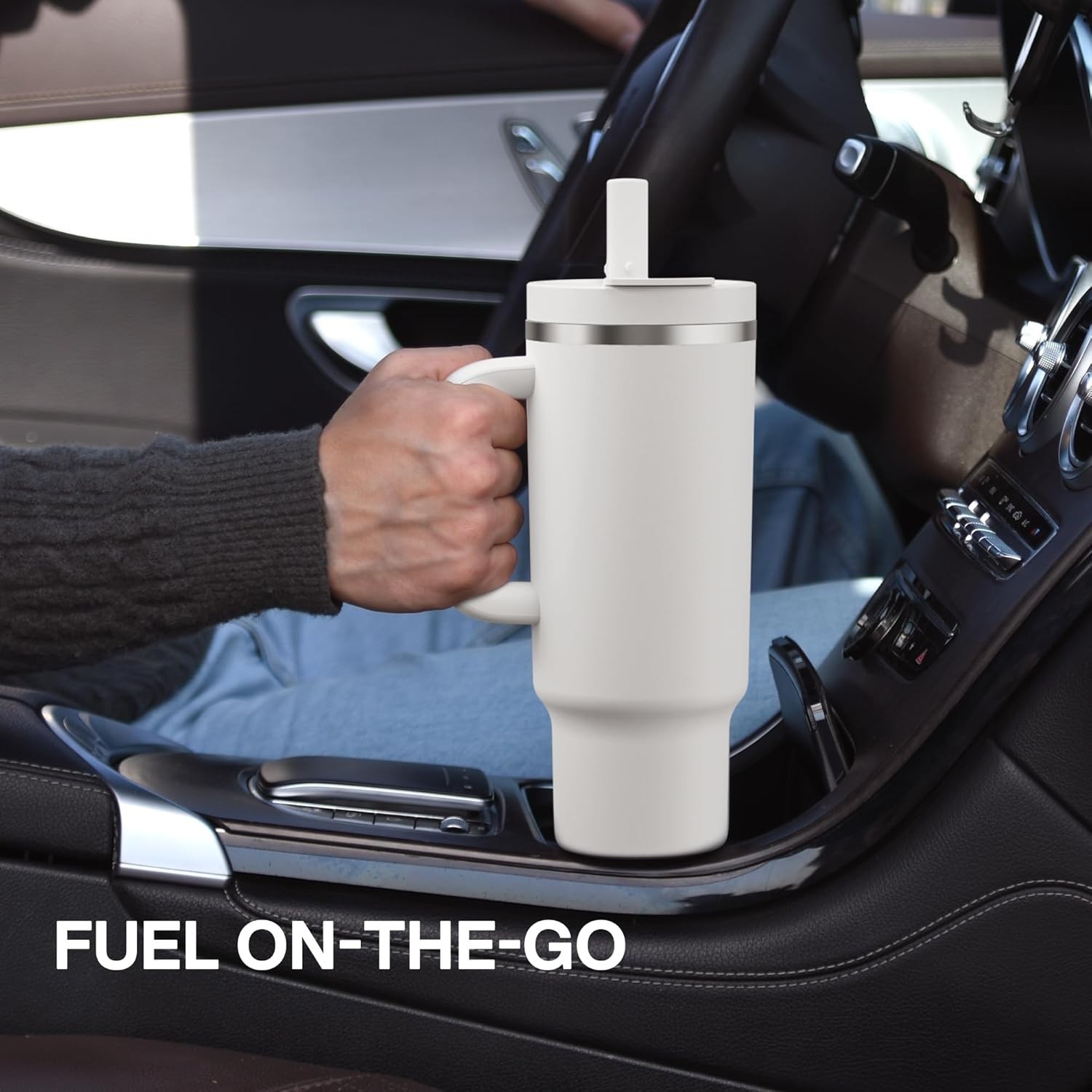 Travel-Friendly 40 oz Stainless Steel Tumbler: Keeps Drinks Cold for 24 Hours