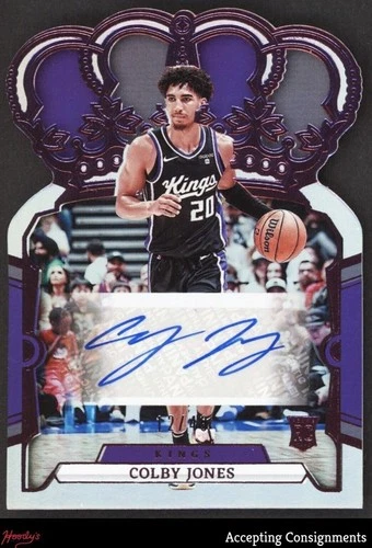 2023-24 Crown Royale Rookie Crown Autographs Pink Colby Jones RC Rookie 12/49