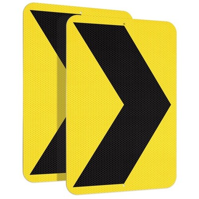 2 Pack Chevron Arrow Sign 18 × 12 Inch Engineer Reflective Aluminum Waterproo...
