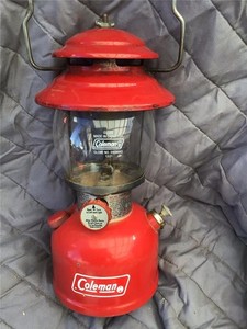 COLEMAN 200A RED SINGLE MANTLE LANTERN 4/74 CAMPING LIGHTING EMERGENCY