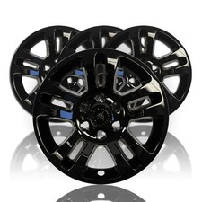 4 Gloss Black 18 Wheel Skins Hub Caps Aluminum Covers For 14-20 Silverado Tahoe