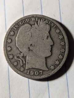 1907 Barber Half Dollar In Circulated Condition