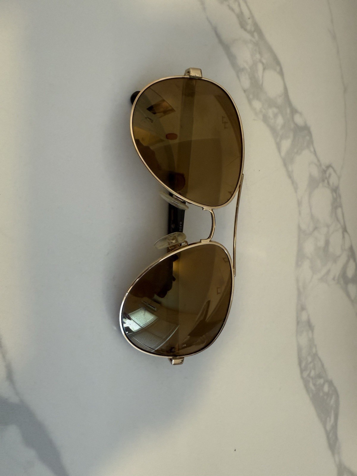 Chanel Aviator Sunglasses with Gold Frame and Brown Lenses-image