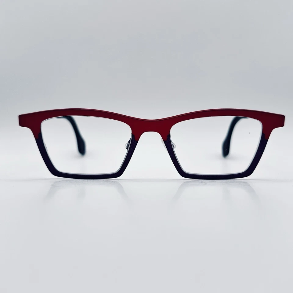 Theo Eyeglasses Women Square Red Purple Titanium Mille+58 292 Belgium NEW - Image 3 of 4