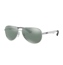 Ray-Ban RB8313 003/40 58mm Aviator Silver Carbon Fiber Silver Mirror