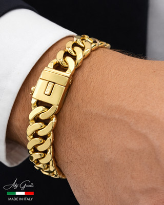Cuban Magic Armband GOLD TECH - 19 mm Maschenweite - Kassettenverschluss mit Sicherheit