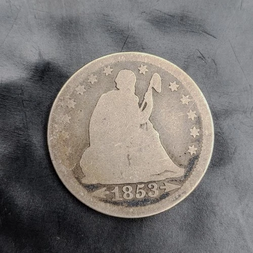 1853 Arrows & Rays Liberty Seated Quarter AG/Good Rare Coin 💰🪙