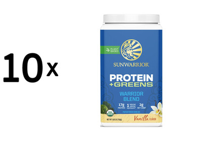 10 x Sunwarrior Warrior Blend + Greens Organic (750g) Vanilla (58,67 EUR/kg)