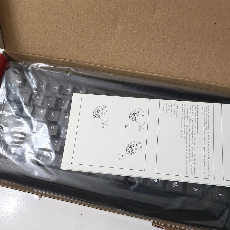 Inland 2.4GHz Wireless Multimedia 103-Key Keyboard & Mouse Combo 1000 DPI Black - Image 4 of 4