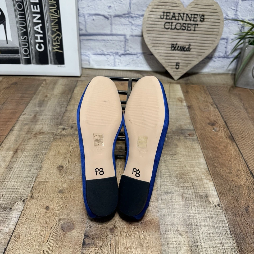 J Crew Zoe Mary Jane cetim balé liso novo na caixa tamanho 10,5 BT898 - Imagem 4 de 4