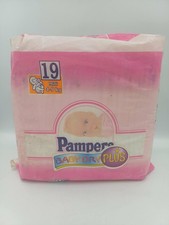 Vtg Pampers Baby-Dry Phases Girl 19 Plastic Diapers Sz Mini 4-9Kg, 9-20 lbs, New