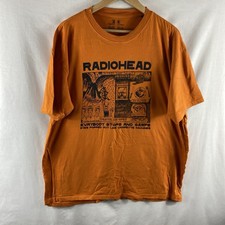 Radiohead Gawps T Shirt XXL Size 2XL Band Tee Orange Black W.A.S.T.E. Crew Neck