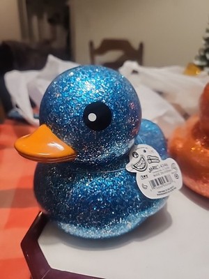 Jaru BLUE Dazzle Rubber Duckie 6  Sparkle Glitter Duck Toy JEEP DUCK