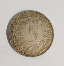 5 Mark DM Münze 1951 Silberadler Heiermann Silber