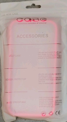 Funda para teléfono celular Apple iPhone 13 rosa brillante gelatina con protector de pantalla totalmente nueva - Imagen 2 de 2