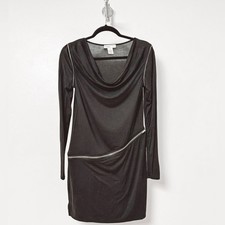 Nordstrom Topin Zipper Detail Cowl Neck Fall Chic Long Sleeve Midi Dress