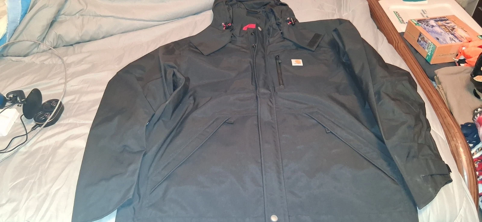 Carhartt Storm Defender Shoreline Waterproof Hooded Jacket Large Tall Black New