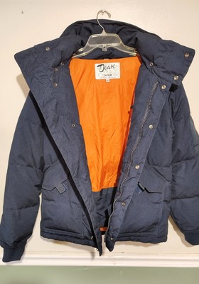 SCHOTT DOWN NYC SZ S UNISEX THICK INSULATED HIGH NECK SNAP REMOVABLE HOOD JACKET