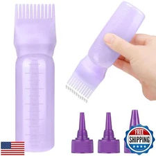 ProSuites Hair Oil Applicator Bottle with 3PCS Pointed Mouth Cover 6 Ounce Ha