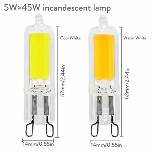 G9 240V COB LED Bulbs 3W 5W Glass Crystal Light Replacement 25W 45W Halogen Lamp - Picture 3 of 14
