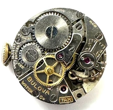 Bulova 6BK Mechanical 21 Jewel Wristwatch Movement Hands Dial KEEPS TIME 20-86