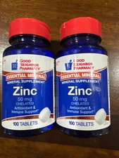 Lot 2 UNITS - GNP Zinc 50mg Antioxidant & immune support 100 Tab