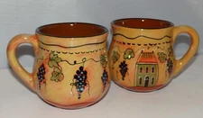 Lang Wine Country REDWARE Coffee Mug Tea Cup Susan Winget Set of 2