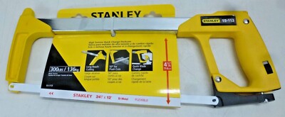 NEW STANLEY FATMAX HIGH TENSION HACKSAW FOR METAL, 15-113