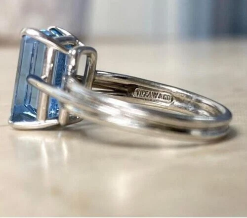 5 Karat Aquamarin Jubiläum Verlobungsring 14k Echt Weißgold - Bild 2 von 4