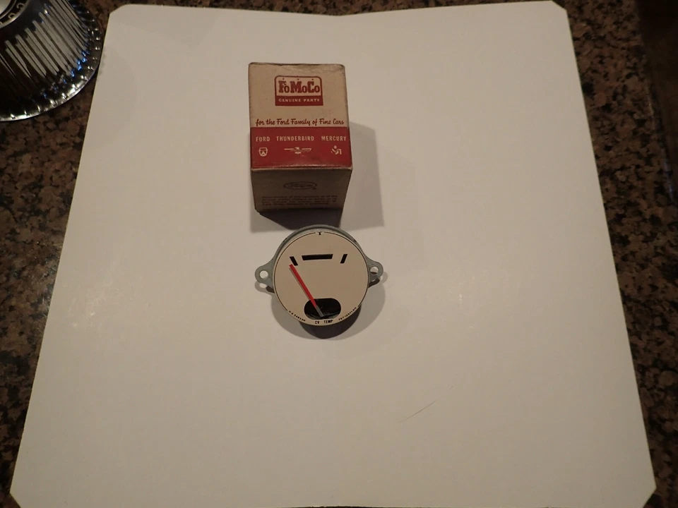 Ford 1958 medidor de temperatura, ¡nuevo en stock! B8A-10883-A Foto 2 de 4