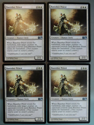4x Banisher Priest, Bannende Priesterin, Magic 2014, M14, MTG, Englisch