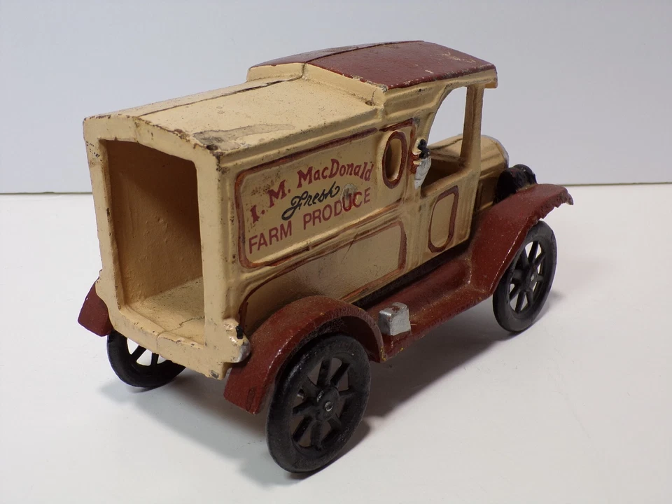 Camión de reparto de hierro fundido I. M. MacDonald productos agrícolas frescos juguete de 8,5" 052324WT4 Foto 2 de 3