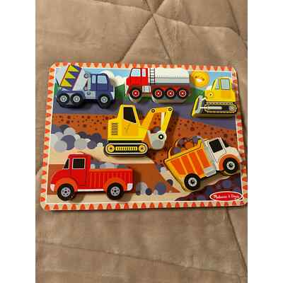 Melissa & Doug wooden chunky puzzles m  one need batteries