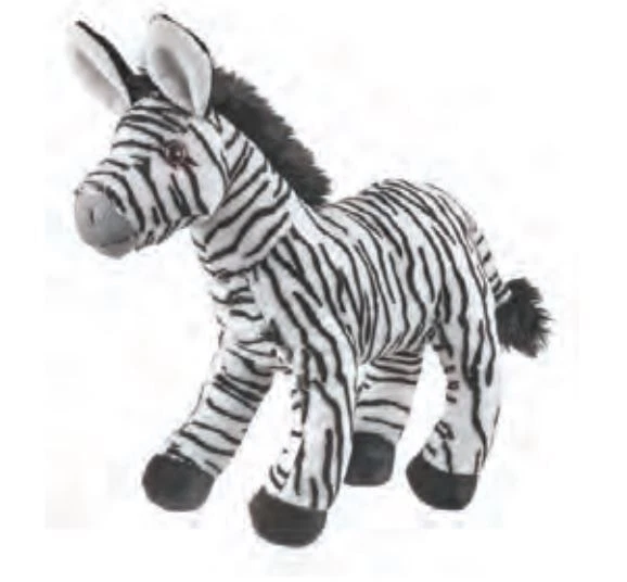 12 Inch Conservation Zebra Plush Stuffed Animal by Wildlife Artists