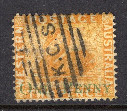 Western Australia 2d swan overprinted ONE PENNY