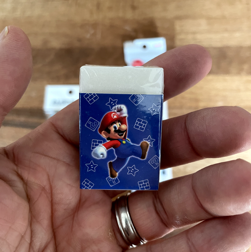Mitsubishi Uni - 4x SUPER MARIO PENCILS (B) + ERASER + TOPPERS - Japanese Lot - Foto 7 di 7