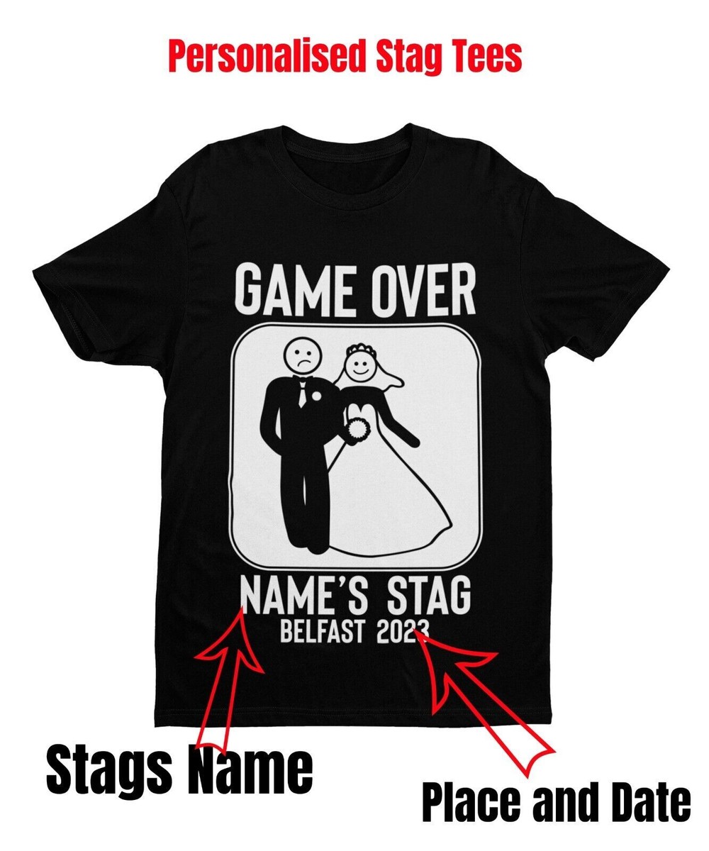 Personalised STAG DO T Shirts Custom Printed Names Location Year