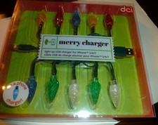 Christmas Light up USB Phone Charger for iPhone 5/6/7 New in Box 