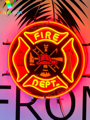 Fire Department Beer 17''x17'' Neon Light Lamp Sign With HD Vivid Printing AA