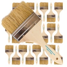 24Pk - 4" Chip Brushes for Paints, Stains, Varnishes, Glues & Gesso