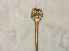 Vintage VALLEAU Studios Solid Brass AMERICAN EAGLE Letter Opener - 7”