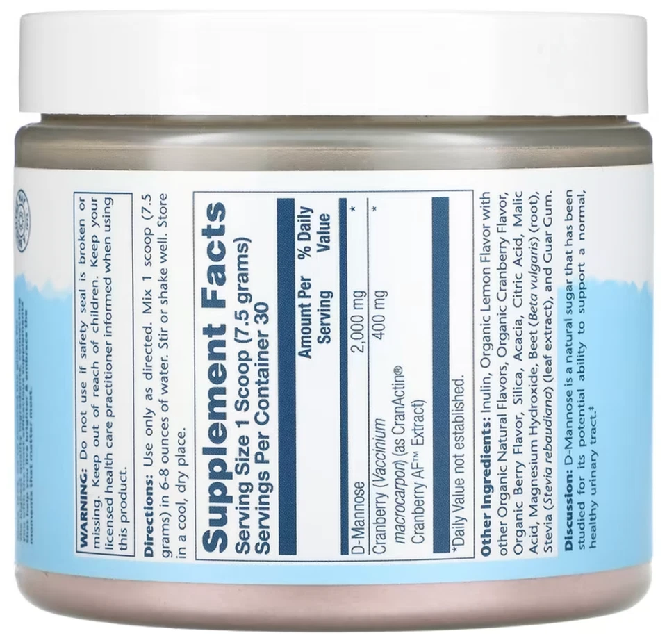 Solaray CranActin D-Mannose 8oz Powder - Urinary Tract Health FRESH - Image 2 of 2