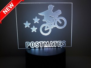 Postmates Sign 16 Color 7 Mode Acrylic Engraving Decoration Usb And Battery Ebay
