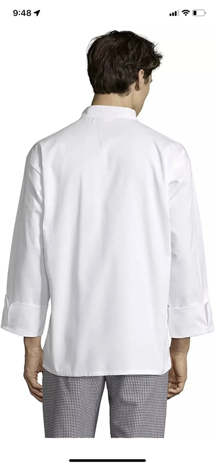 Uncommon Threads Unisex Classic Chef Coat Cook Jacket with 10 Buttons Size Large - Image 3 of 4