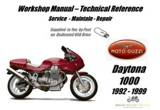 Moto Guzzi Daytona 1000 Manuale Officina Servizio Riparazione USB 1992 - 1999