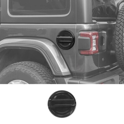 Fuel Filler Door Locking Gas Tank Cap Cover For Jeep Wrangler JL 18+Carbon Fiber