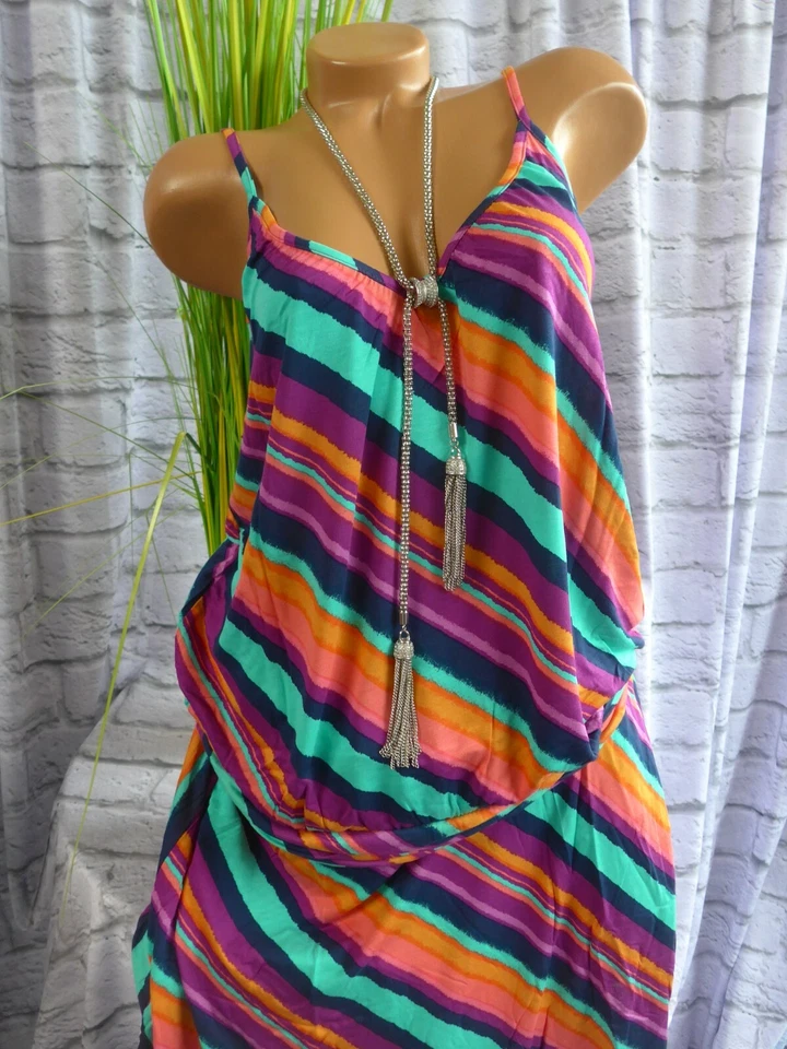 Kleid Beach Time Strandkleid Gr. 34 bis 46 weich fallend schön gemustert (047)  - Bild 3 von 3