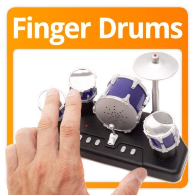 GOODS & GAGDETS GMBH Mini Finger Drums - Miniature Finger Drums Drums Set - With Sound & Recording